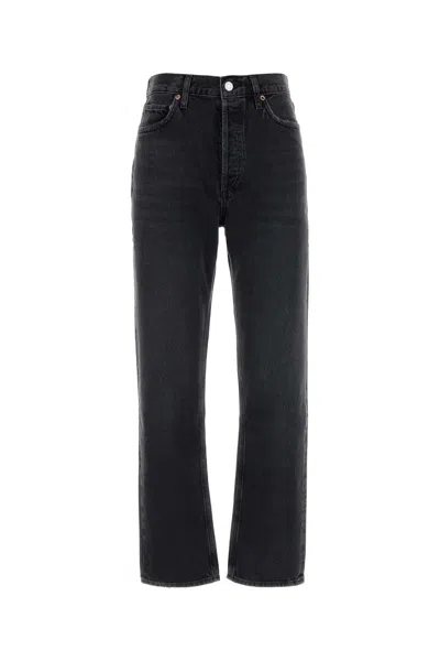 Agolde Black Denim 90 S Pinch Jeans In Black