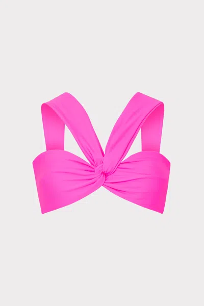Milly Cabana Olivia Solid Bandeau Top In Pink
