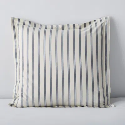 The Company Store Narrow Stripe Classic Cool Cotton Percale Sham In Blue