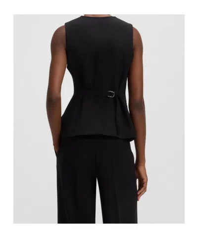 Hugo Boss Boss  Button-up V-neck Waistcoat In Black