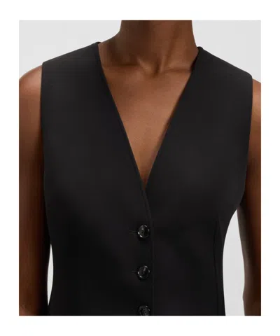 Hugo Boss Boss  Button-up V-neck Waistcoat In Black