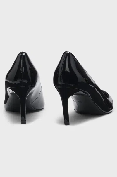 Hugo Boss Patent-leather Pumps With 7cm Heel In Black
