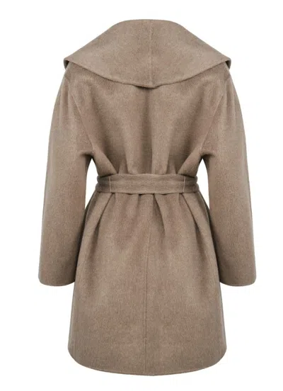 Hugo Boss Regular-fit Coat In A Double-faced Wool Blend In Brown