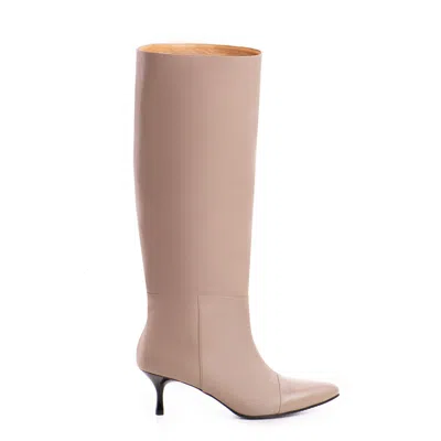 The 5th Element Women's Neutrals Mira Greige Knee-high Burlan Boot In Neutral
