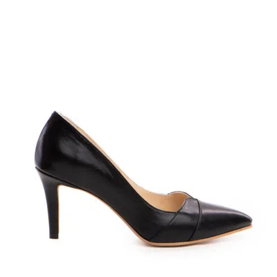 The 5th Element Women's Yuki Pumps In Black Wrinkled Box Leather In Black