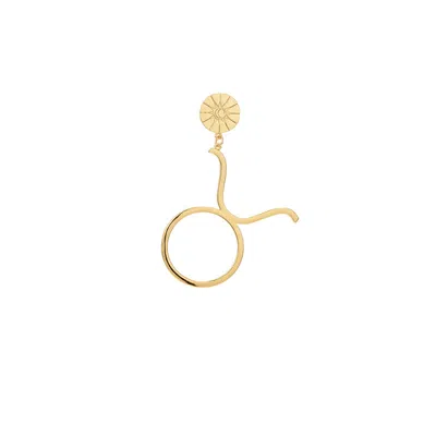 Aurozia Women's Gold The Zodiac Art Taurus Statement  Earring In Gold