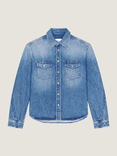 Givenchy Couture Seam Shirt In Shadow Washed Denim Clothing In Blue