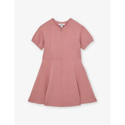 Reiss Jenny Short-sleeve Stretch-jersey Dress 3-9 In Pink