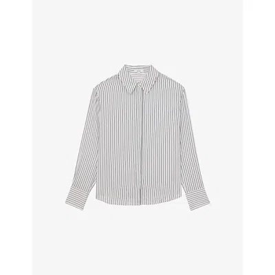 Reiss Womens  Annika Striped Woven Blouse In Multi