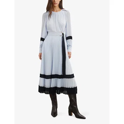 Reiss Womens  Tori Colour-block Woven Midi Dress In Multi