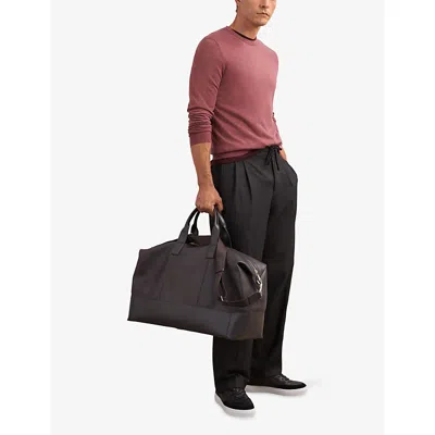 Reiss Cherry Pink Merino Wool Crew Neck Jumper In Burgundy