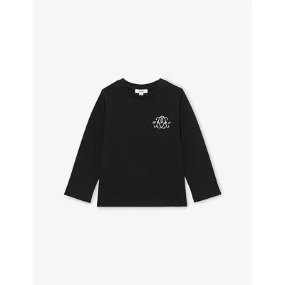Reiss Stefan Branded Cotton-jersey T-shirt 3 In Black