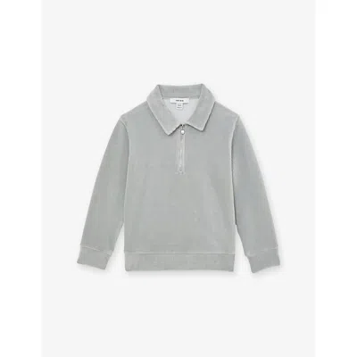 Reiss Bert Half-zip Corduroy Polo Shirt 3-9 In Gray