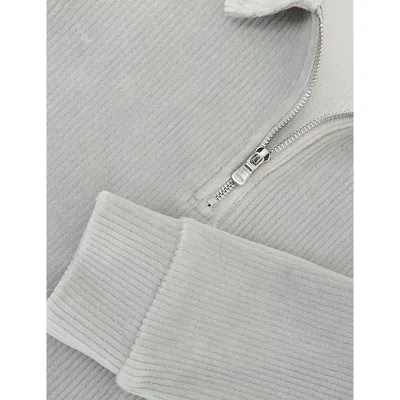 Reiss Bert Half-zip Corduroy Polo Shirt 3-9 In Gray