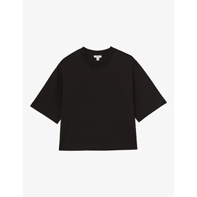 Reiss Womens  Lara Relaxed-fit Cotton T-shirt In Black