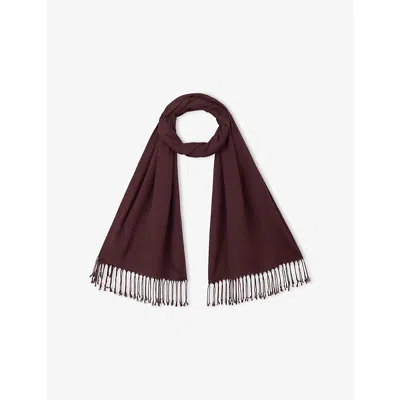 The White Company S  Fringe-embellished Modal And Wool Scarf In Brown