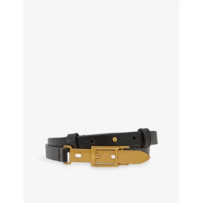 Reiss Womens  Cora Leather Belt In Black