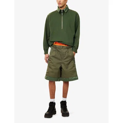 Toga Virilis Mens  Porter Gathered-waist Cotton-blend Shorts In Brown