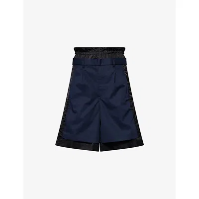 Toga Virilis Mens  Porter Gathered-waist Cotton-blend Shorts In Black