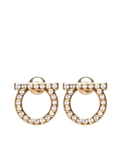 Ferragamo Gancini Earrings With Pearl By  In Gold