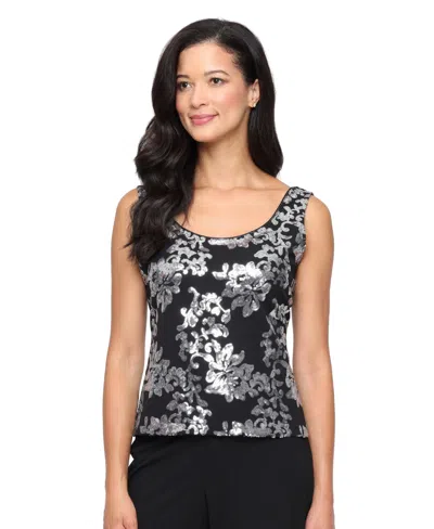 Alex Evenings Women's 3/4-sleeve Sequin Stretch Tank Top With Jacket In Multi