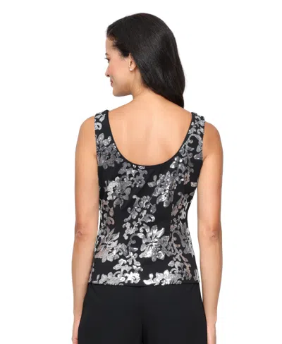 Alex Evenings Women's 3/4-sleeve Sequin Stretch Tank Top With Jacket In Multi