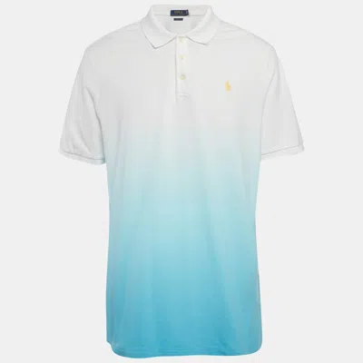 Pre-owned Polo Ralph Lauren Blue Ombre Pique Polo T-shirt L