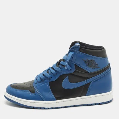 Pre-owned Air Jordans Jordan 1 Retro High Og Dark Marina Blue Size 45.5 Blue/black Leather High Top Sneakers