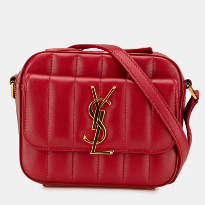 Pre-owned Saint Laurent Red Toy Lambskin Vicky Crossbody