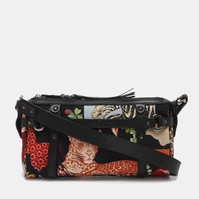 Pre-owned Ferragamo Jungle Safari Print Leopard Multicolor Nylon Baguette Bag