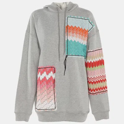 Pre-owned M Missoni Grey Jersey Hooded Sweatrshirt S In Gray