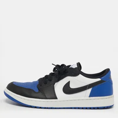 Pre-owned Air Jordans Jordan 1 Retro Golf Royal Toe Size 46 Multicolor Leather Low Top Sneakers