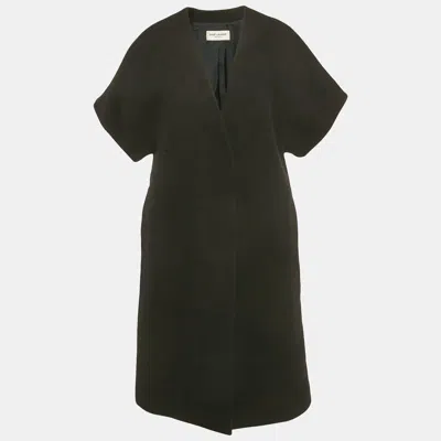 Pre-owned Saint Laurent Black Wool Felt Cape S