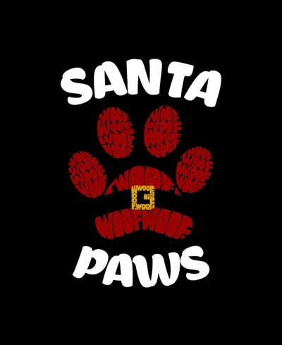 La Pop Art Women's Santa Paws Short Sleeve T-shirt In Black