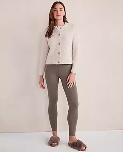Ann Taylor Haven Well Within Merino Wool Cashmere Link Stitch Cardigan In Silver