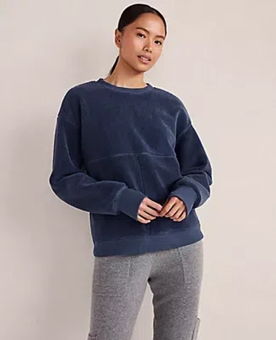 Ann Taylor Haven Well Within Sherpa Sweatshirt In Blue