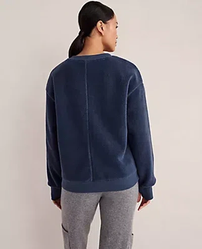 Ann Taylor Haven Well Within Sherpa Sweatshirt In Blue