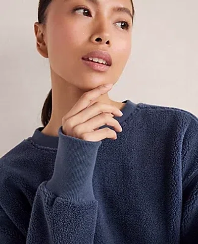 Ann Taylor Haven Well Within Sherpa Sweatshirt In Blue