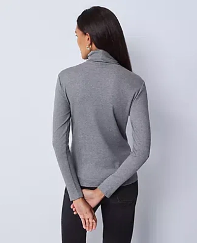 Ann Taylor Weekend Collection Turtleneck Top In Gray