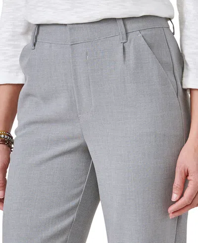 Democracy Petite Ab Solution Sky Rise Barrel Leg Trousers In Gray