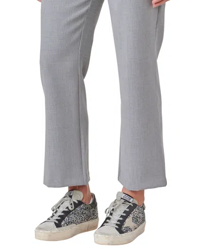 Democracy Petite Ab Solution Sky Rise Barrel Leg Trousers In Gray