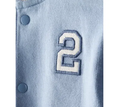 Carter's Baby Boys 3-piece French Terry Long-sleeve Jacket, Bodysuit And Pants Set In Blue