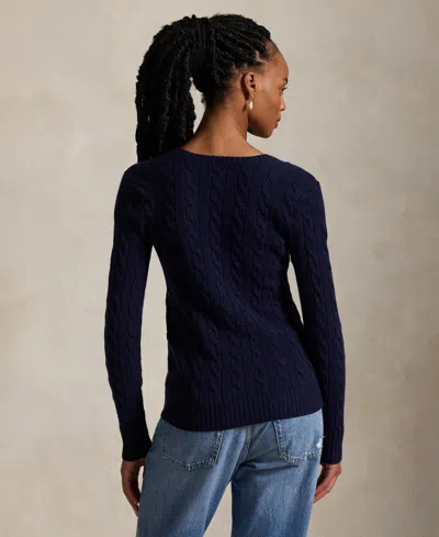 Polo Ralph Lauren Blue Cable-knit Sweater In Wool And Cashmere In Blue