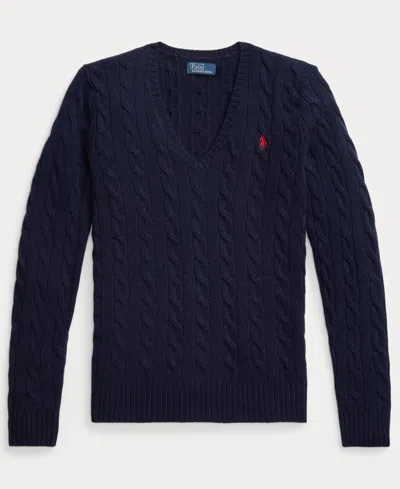 Polo Ralph Lauren Blue Cable-knit Sweater In Wool And Cashmere In Blue