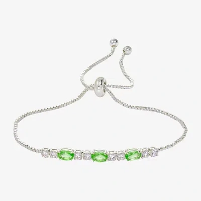 Sparkle Allure Birthstone Womens Red Cubic Zirconia Bolo Bracelet In Brown