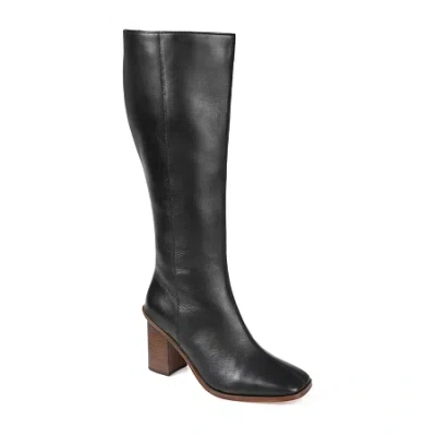 Journee Signature Womens Tamori Stacked Heel Dress Boots In Black
