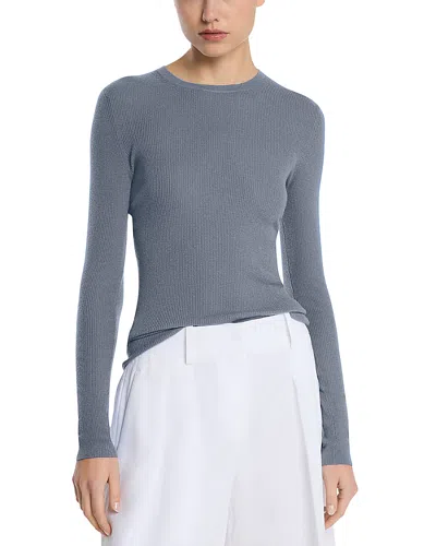 Michael Kors Cashmere Hutton Rib Top In Gray