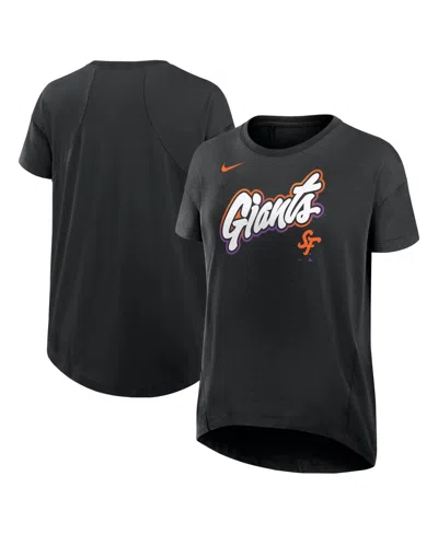 Nike Women's Black San Francisco Giants 2025 City Connect Flowy Fashion Tri-blend Performance T-shirt In Black