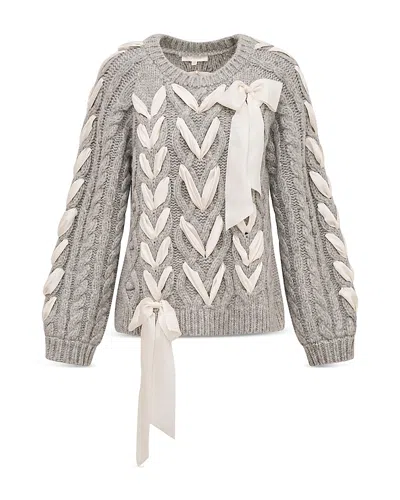 Loveshackfancy Kloss Pullover Sweater In Gray