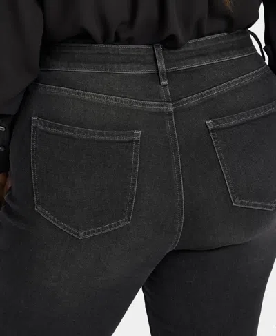 Nydj Plus Size High Rise Marilyn Straight Jeans In Black